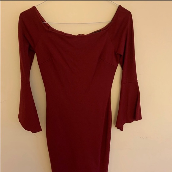 Lulus All She Wants Burgundy Midi Dress - Sz M - Picture 3 of 3
